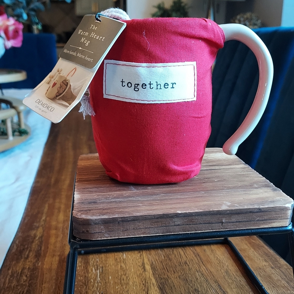 Demdaco Red Warm Heart Mug with Handle